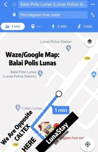 Captura de pantalla de un teléfono móvil con mapa en LunaStay (Shared Common Area) en Lunas