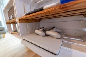 a drawer with three mice sitting in it at Seaside in Olpenitz