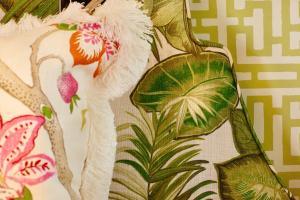 a close up of a dress with plants and a monkey at Hotel Estheréa in Amsterdam