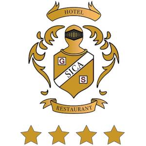 a vector illustration of a crest of a hotel with stars at Hotel Sica in Montecorvino Rovella