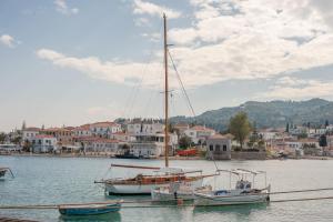 two boats are docked in a body of water at Mimoza in Spetses +47 photos