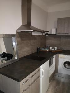 a kitchen with a counter top and a dishwasher at studio hypercentre courteissade in Aix-en-Provence