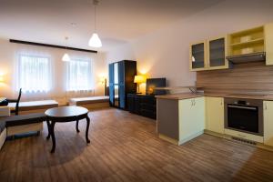 Kuchyň nebo kuchyňský kout v ubytování Apartmán U Křížku