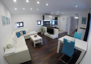 Kuchyň nebo kuchyňský kout v ubytování Apartmány Cechovní