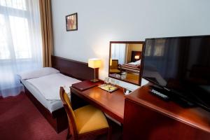 TV a/nebo společenská místnost v ubytování Hotel Petr