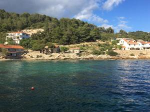 a view of a body of water with houses at Paradise Apartments in Gdinj