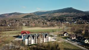 カルパチにあるApartamenty EverySky - Konopnickiej 11-22の山を背景とした町の空中風景