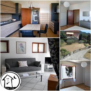 a collage of photos of a kitchen and a living room at Casa Cloe in Isola
