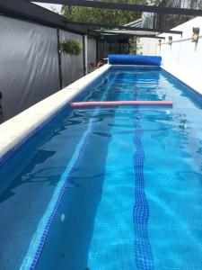 a large blue swimming pool with blue water at Mini Loft Buenavista 106 in Mexico City