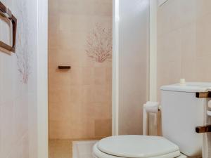 a bathroom with a white toilet and a shower at Holiday Home Remember by Interhome in Mimizan-Plage