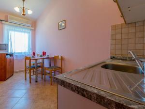 eine Küche mit einer Spüle und einer Arbeitsplatte in der Unterkunft Apartment Delfin-7 by Interhome in Cesarica