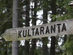 a wooden sign with the name of kullaranka at Holiday Home Kultaranta by Interhome in Pätiälä