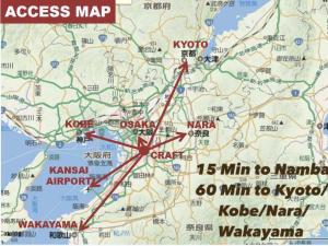 un mapa de Corea con una línea roja en CRAFT, en Matsubara