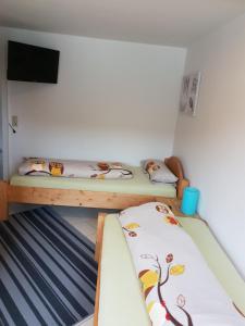 Postel nebo postele na pokoji v ubytování Ferienwohnung Ebeling under stars