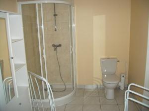 a bathroom with a shower with a toilet at Holiday Home Villa du Lac by Interhome in Beaune