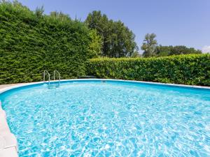 a swimming pool in front of a hedge at Holiday Home Il Casale by Interhome in Molezzano