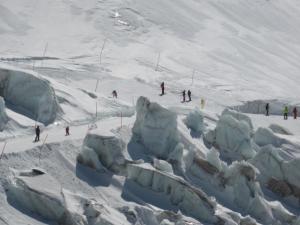 サース・アルマゲルにあるApartment Rustica by Interhomeの雪面下スキーの集団