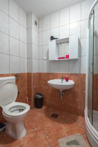 un bagno con un water e un lavandino di Apartman Barbara a Makarska Altre 23 foto