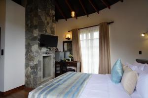 a bedroom with a bed and a television in a room at The Ramp in Nuwara Eliya
