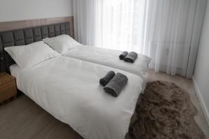 Ліжко або ліжка в номері Apartament Tuwima Park