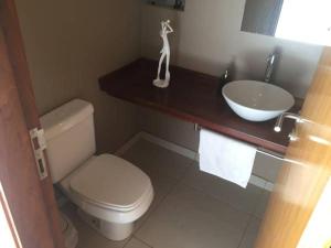 a bathroom with a toilet and a sink at Madre Natura in Asuncion