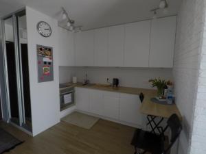 Kuchyň nebo kuchyňský kout v ubytování Apartament Zamojska - GarwoNocka