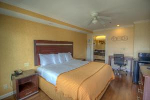 a hotel room with a bed and a television at Princess Inn in Westminster