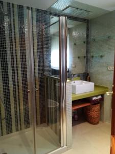 PLAZA NUEVA في سييرا نيفادا: حمام مع دش ومغسلة