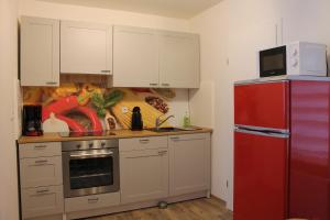 Η κουζίνα ή μικρή κουζίνα στο Ferienwohnung unter den Schlössern bei Jena
