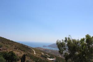 a view of the ocean from a hill at Villette Adonis Andros in Andros