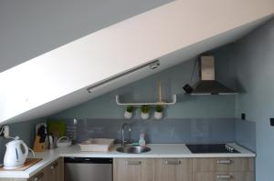 a kitchen with a sink and a counter top at Apartment Tanja in Cres