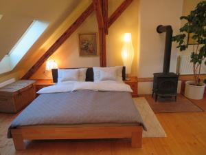Posteľ alebo postele v izbe v ubytovaní Family Apartment Písek City Centre