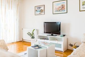 Televízia a/alebo spoločenská miestnosť v ubytovaní Apartment Anamarija with sea view
