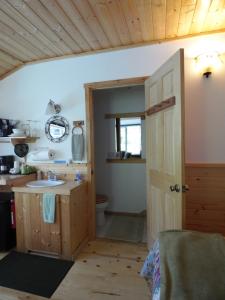 a bathroom with a sink and a toilet at Angels Rest on Resurrection Bay LLC in Seward
