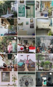 un collage de photos de personnes dans une maison dans l'établissement Yogyakarta BnB Malioboro, à Yogyakarta