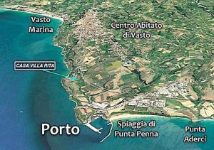 um mapa da ilha de Puerto Martinez em Villa Rita - Casa Vista Mare - Vasto Punta Penna em Vasto
