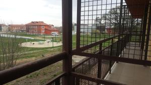 a view of a playground from a window at Elite Spetema Hotel in Sofia