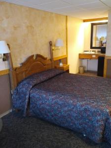 a bedroom with a bed in a hotel room at Algoma Motel in Wawa