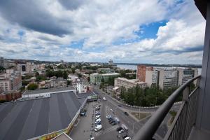 arial view of a city with cars on a street at MOST City 2-Room Apartment with Balcony in Dnipro