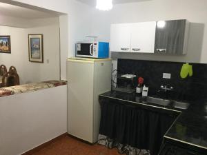 una cucina con forno a microonde e frigorifero di Departamento Ciro a San Salvador de Jujuy