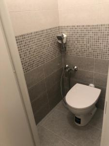 La salle de bains est pourvue d'une douche et de toilettes. dans l'établissement Riomaggiore Appartamenti, à Riomaggiore