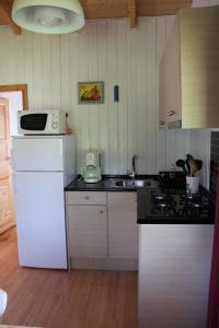 Kuchyň nebo kuchyňský kout v ubytování Camping Familial paisible avec piscine, mobil home , chalet, Studio & emplacement nue