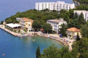 mała wyspa położona na środku zbiornika wodnego w obiekcie Apartman "Sabine" with heated pool w mieście Omišalj