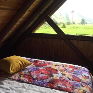 Postel nebo postele na pokoji v ubytování Palmas de Cocora