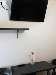 Televízia a/alebo spoločenská miestnosť v ubytovaní Pension Santiago