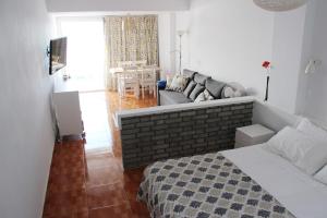 sala de estar con cama y sofá en Carus Flat, en Las Palmas de Gran Canaria