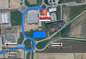 un mapa de una carretera con un círculo rojo en hotel IL POLO, en Mortara