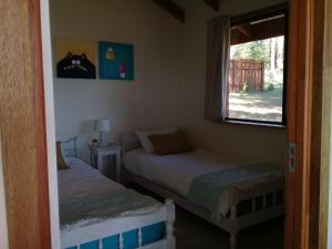 a bedroom with two beds and a window at Wild fig Cottage in Sedgefield