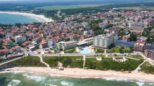 an aerial view of a city and the beach at Hotel Perla Beach Club - All Inclusive in Primorsko