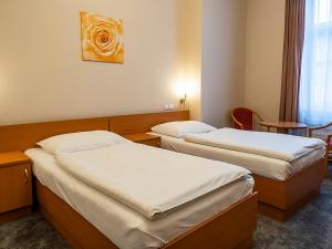 Ένα ή περισσότερα κρεβάτια σε δωμάτιο στο Hotel Olympia Česká Lípa
